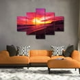 thumbnail image 3 of TISHIRON 5PCS Framed Canvas Wall Art Set,60"x40" Beach of Beautiful Sunset Canvas Art Decor, 3 of 7