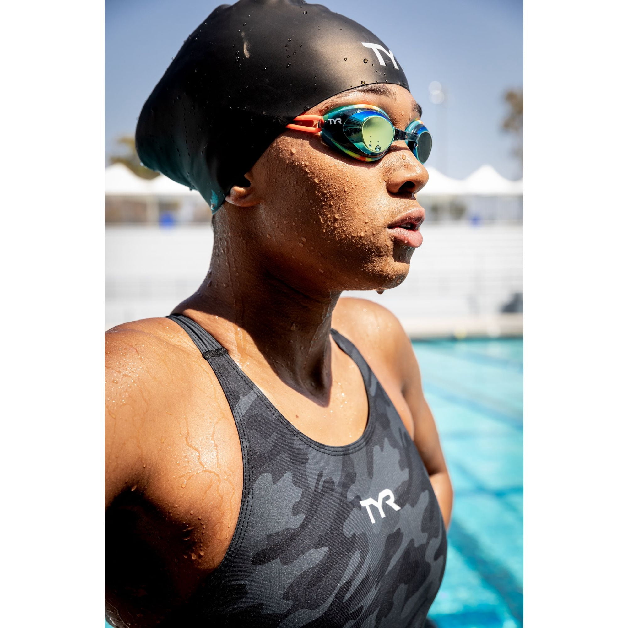 (2 pack) TYR Adult Fit Blackhawk Non-Mirrored Swim Goggle - Clear/Black