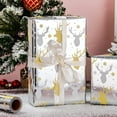 thumbnail image 3 of DFA Reversible Wrapping Paper Roll - 17 Inch X 32.8 Feet - Silver with Gold and Silver Deer, Yellow Merry Christmas, Metallic Foil Design for Christmas, Holiday, Party, Celebration, 3 of 14