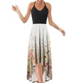 thumbnail image 1 of Vestido de verano para mujer, ajustado, de cintura alta, línea A, vestidos sin mangas de retazos, Sexy, cuello en V, dobladillo sin espalda, vestido veraniego oscilante Fridja  hjkh2067, 1 of 5