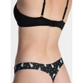 thumbnail image 3 of No Boundaries Cotton and Pointelle Thong Panties, 3-Pack, Women's XS-XXXL, 3 of 8