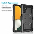 thumbnail image 4 of Cell Phone Case For Samsung Galaxy A13 5G, Heavy Duty Phone Case [Built-in Screen Protector] Rugged Swivel Holster Belt Clip Kickstand Hard Cover-Black, 4 of 11