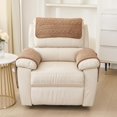 thumbnail image 2 of XUELC 3 Pieces Chenille Plush with Pockets Soft Fuzzy Non Slip 2 Armchair Slipcovers and 1 Headrest Protector for Recliner Leather Sofa Couch Coffee, 2 of 10