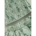 thumbnail image 6 of Bagilaanoe 2Pcs Toddler Baby Girls Skirt Set Floral Print Short Sleeve Ruched Tops + Lined Shorts Skirts 9M 12M 18M 24M 3T 4T Kids Summer Casual Outfits, 6 of 8