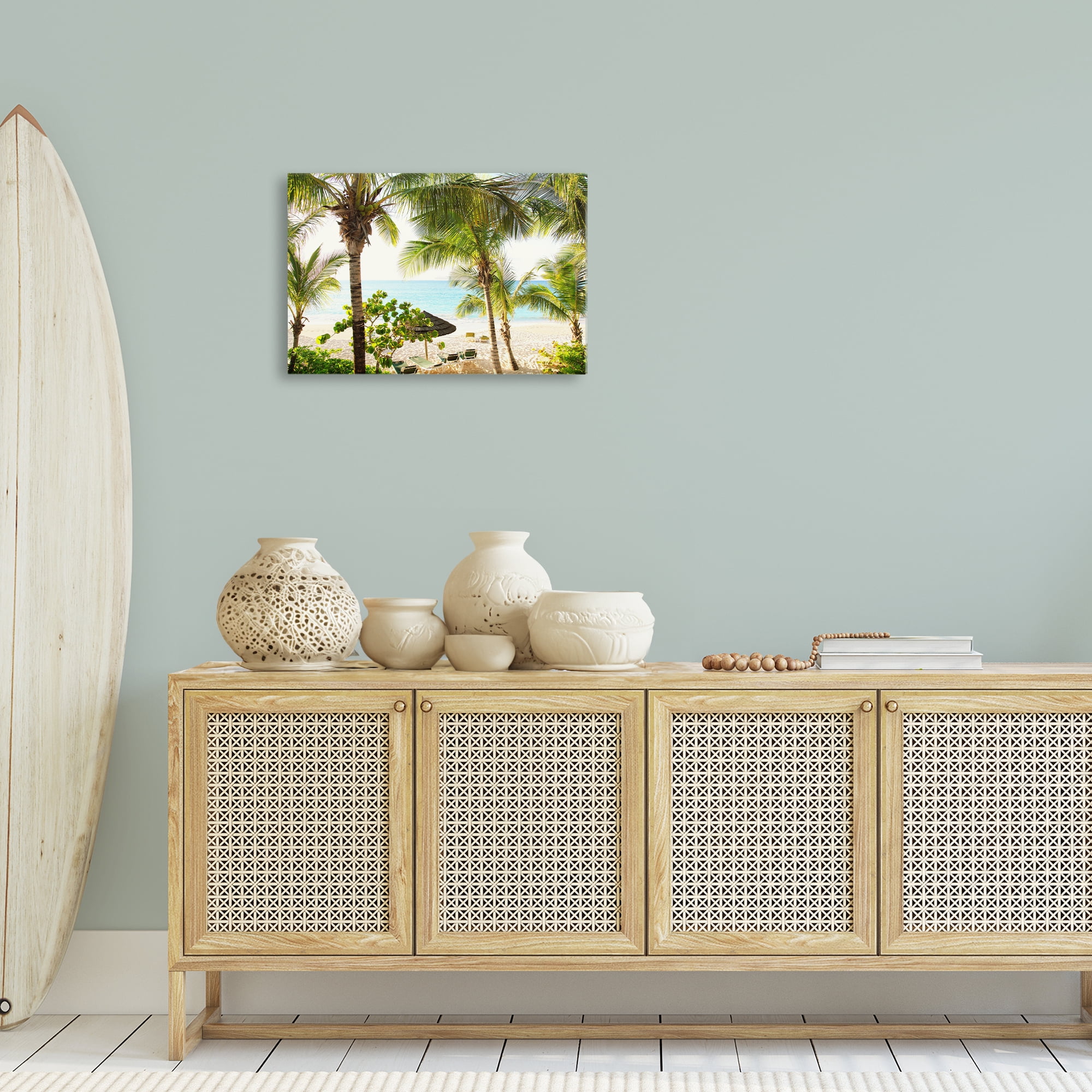 Stupell Industries Tropical Beach Resort Landscape Photography Gallery Wrapped Canvas Art Print Wall Art, 24 x 16