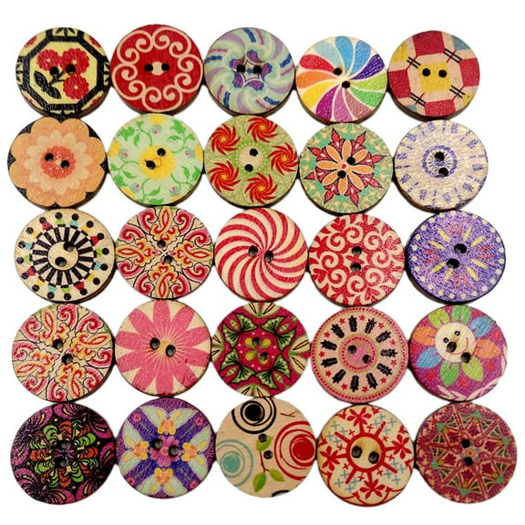100 Pieces Assorted Holes Buttons for Sewing and Crafts