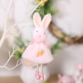 thumbnail image 4 of Decoración colgante de peluche de conejo de Pascua | Tela suave Amarillo Rosa Blanco | Adorno colgante de liebre de Pascua de 7 pulgadas | Regalo de decoración para fiesta de festival con cuerda, 4 of 6