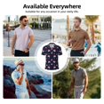 thumbnail image 5 of Gaeub pirates skull Print Men's Polo Shirts, Short Sleeve Golf Performance Shirts,Stretchy Golf Shirts,Casual Summer Beach Shirts-X-Large, 5 of 6