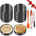 thumbnail image 1 of Crumpet Rings,Large 4" English Muffin Rings Set of 12 Packs,Double Rolled 4 Inch Tart Rings Pastry Ring,Stainless Steel Food Grade Cookie Ring Baking Ring Molds Cake Ring Egg Ring for Breakfast DIY, 1 of 7
