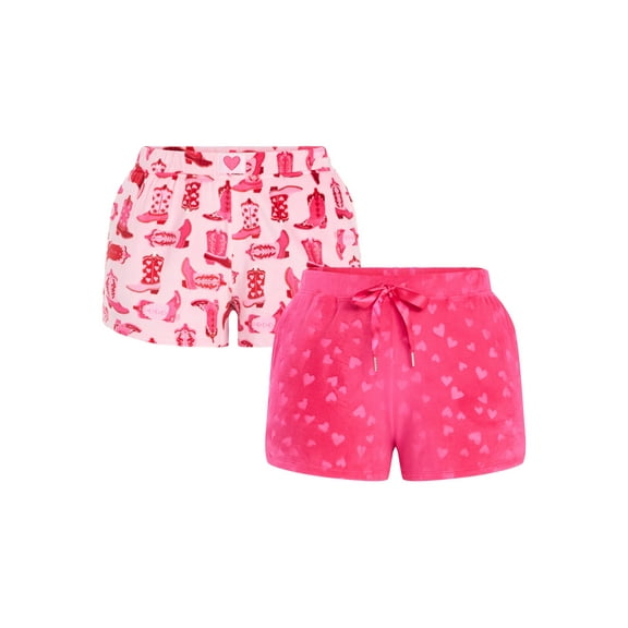 Valentine's Day Women's Sleep Shorts from Way to Celebrate, 2-Pack, Sizes XS-3X