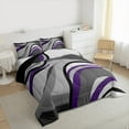 thumbnail image 3 of Feelyou Vintage Art Circle Queen Comforter Set for Kids, Abstract Geometric Bedding Sets, Retro Minimalism Reversible Bedding Comforter Set, Ultra Soft Home Decor, 3pcs, 3 of 8