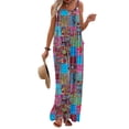 thumbnail image 1 of LOVZFMLL Combinaison pour Femmes, Combinaison Imprimée Décontractée avec Boutons, Poche, Sans Manches, Pantalon Grand Violet, m, 1 of 7