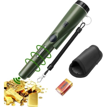 SYITOOCK Metal Detector Pinpointer, Professional Handheld Pin Pointer Wand, 360°Search Treasure Pinpointing Finder Probe with Belt Holster, Green