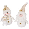 thumbnail image 2 of Christmas Santa Snowman Plush Figures Holiday Table Decor, Festive Character Ornament for Winter Season, 10in Cute Stuffed Mascot for Family, New Year Gift, 2 of 7