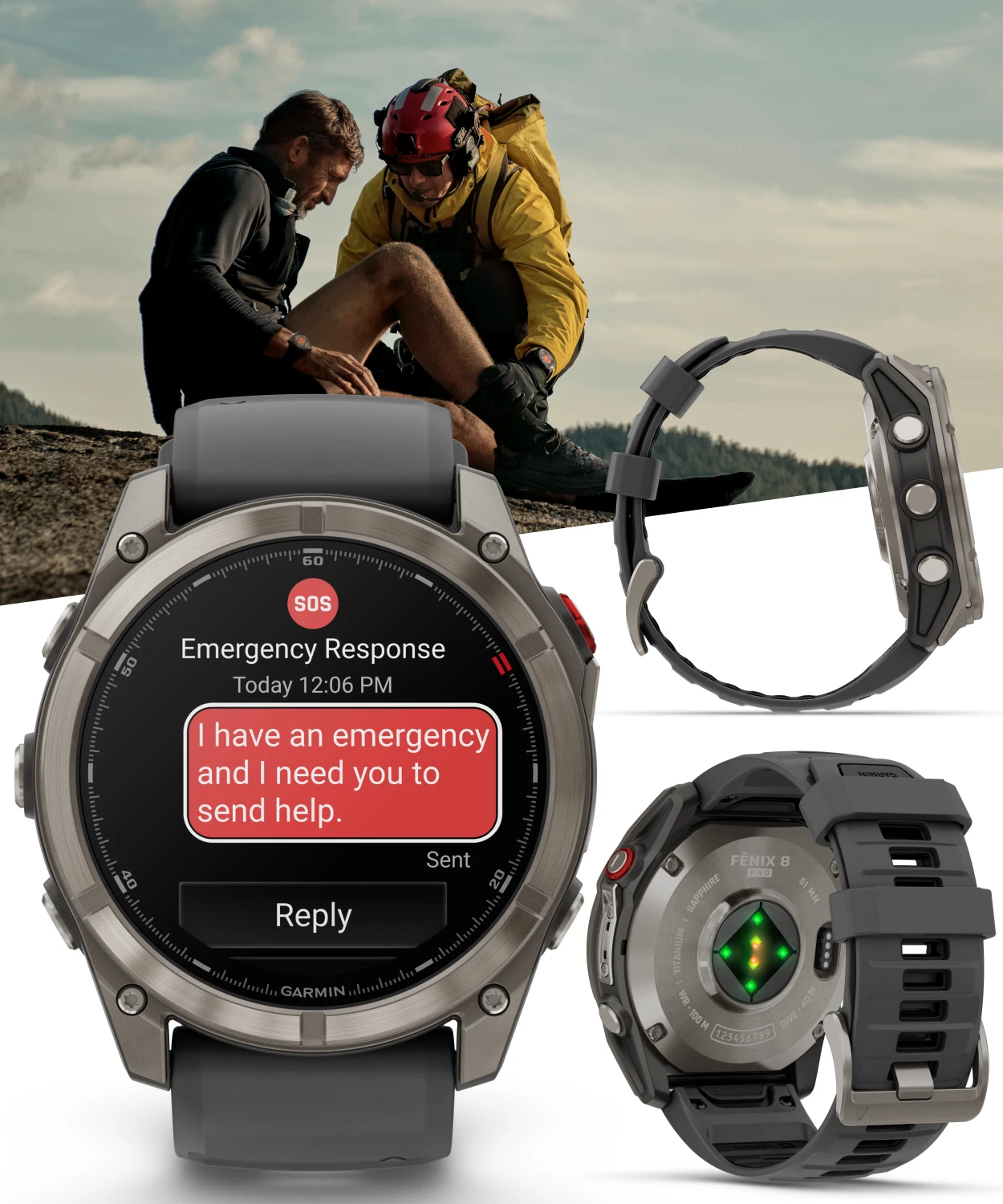 Garmin Fenix 8 Pro - 51mm AMOLED Sapphire Premium Connected Multisport GPS Smartwatch, inReach, Titanium & Graphite/Black Silicone Band w/ Wearable4U PowerBank Bundle