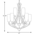 thumbnail image 2 of Progress Lighting Wisten 9-Light Two-Tier Chandelier, Antique Bronze, Tulip-Shaped Glass Shades, 2 of 2