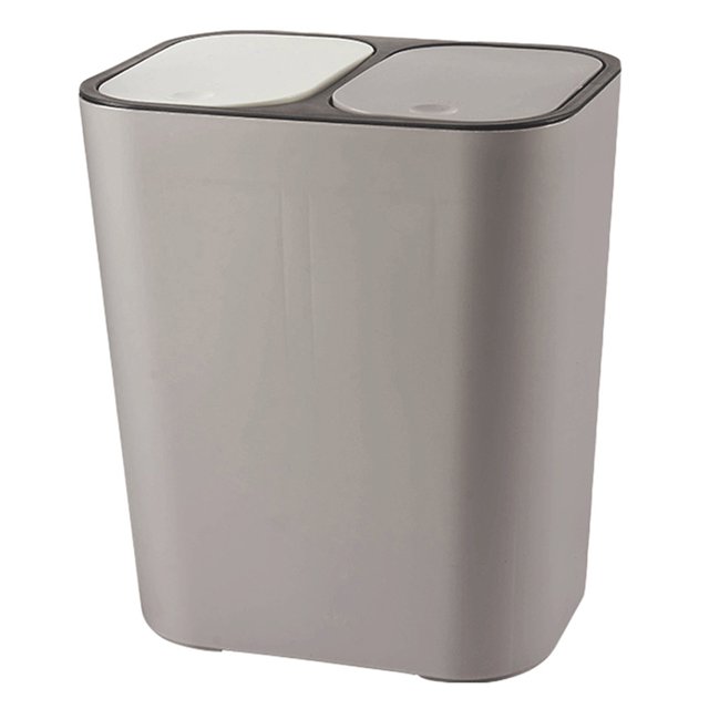 Dry and Wet Separation Trash Can Large Rubbish Bin with 2 Lids Push Type For Kitchen Living Room New