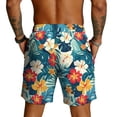 thumbnail image 4 of OIOLOYJM Swim Trunks for Men Hawaiian Quick-Dry Tropical Elastic Waist Drawstring Lounge Beach Shorts Summer Mesh Lightweight Sports Board Shorts with Pockets Navy 2XL, 4 of 4