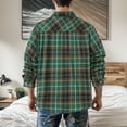 thumbnail image 6 of LZHGirlshop Men's Plaid Long Sleeve Shirts Button Down Shirt Casual Cotton Collared Shirt Jacket with Pockets,Green,M, 6 of 7