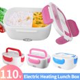 thumbnail image 2 of Dual Use Electric Heated Lunch Box Stainless Steel Lunch Box Set Rice Container Dinnerware Food Heater Warmer Free Shipping Purple, 2 of 6