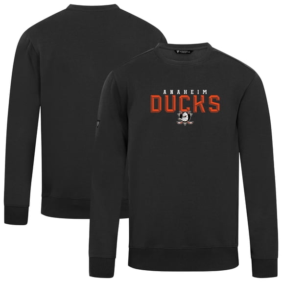 Men's Levelwear Black Anaheim Ducks Zane Carve Pullover Sweatshirt