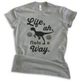 thumbnail image 1 of Life Ah Finds A Way Shirt, Unisex Women's Men's Shirt, Dinosaur Shirt, Movie Quote Shirt, Raptor Shirt, Dark Heather Gray, X-Large, 1 of 6