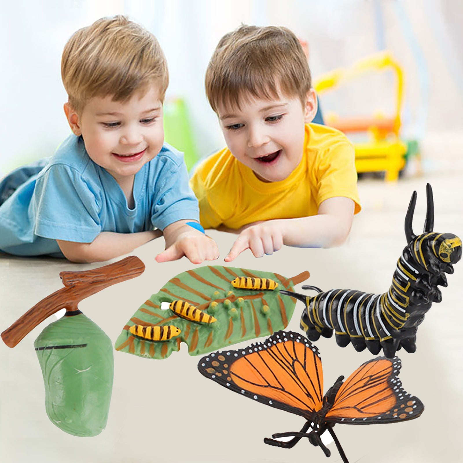 Fridja 4PCS Monarch Butterfly Realistic Animal Life Growth Cycle