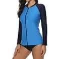 thumbnail image 4 of Charmo Women's Long Sleeve Rashguard Swimsuit Zip Front Sun Protection Swim Shirt UPF 50+, 4 of 6