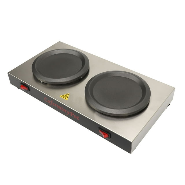 Commercial Coffee Warmer, Dual Heating Plate, Stainless Steel Portable Design, Glass Decanter Warmer, Multi Location Application, Efficient And Energy Saving
