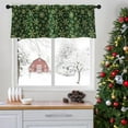 thumbnail image 2 of Christmas Valances Window Treatments, Golden Snowflakes on Green Background Blackout Drapes Adjustable Curtain Valances for Kitchen Over Sink,18x52 Inch Rod Pocket Valances, 2 of 6