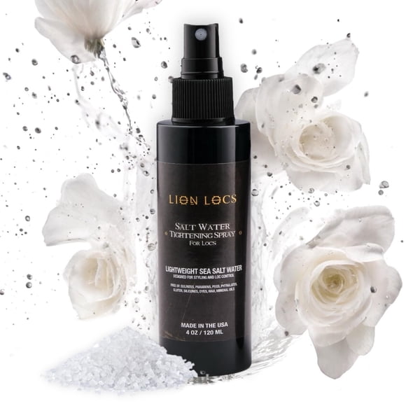 Lion Locs Starter Twist and Lock Spray para rastas nuevas | Bruma de sal marina vegana con aceites esenciales y aloe (4 oz)