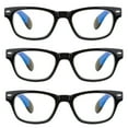 thumbnail image 2 of EYE ZOOM 3 Pack Unisex Vintage Plastic Blue Light Blocking Reading Glasses, Black, +1.25, 2 of 6
