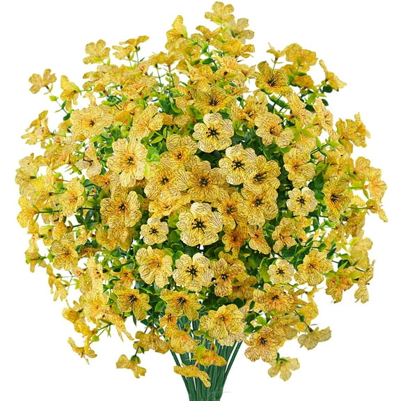 Sinhoon 6 Bundles Artificial Fall Flowers Bulk Outdoor UV Resistant Fake Plants for Outside No Fade Greenery Shrubs for Planters Window Box Garden Porch Christmas Thanksgiving Centerpiece Decorations