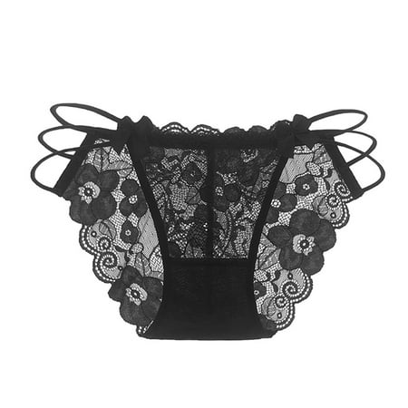 Audhol Lace Underwear for Women Women Thong Bragas Panties Thong Lace Word Pants Ladies Briefs Underwear Thongs for Women Black One Size