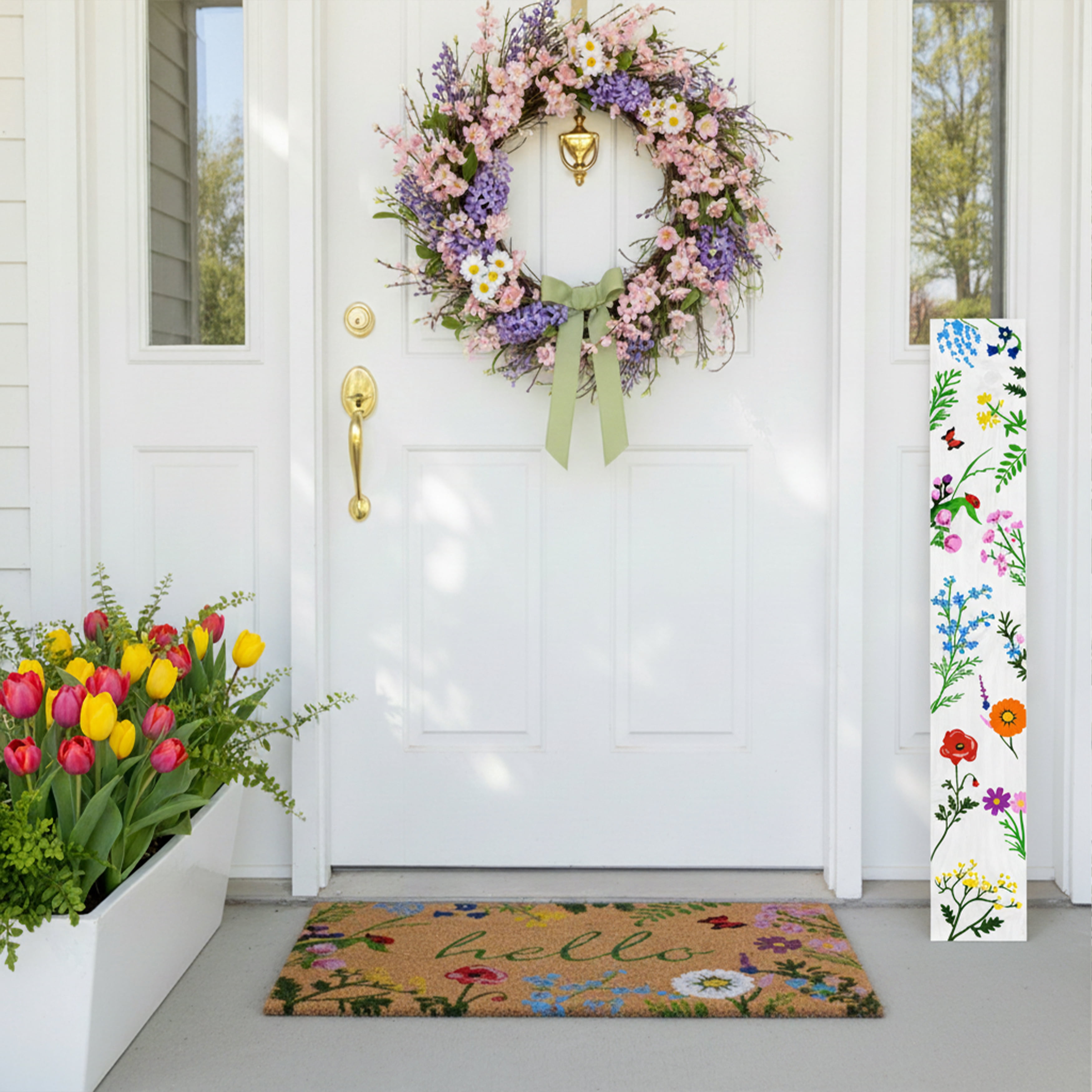 Calloway Mills 118155907 Cottage Meadow Porch Leaner, 59" x 07"