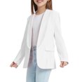 thumbnail image 4 of ZQUUVOU Fahsion Girls Long Sleeve Turndown Neck Formal Jacket Kid's Long Sleeve Thin Top Uniform White, 4 of 8
