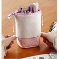 thumbnail image 3 of Estuche telescópico para lápices y bolígrafos, bolsa de almacenamiento vertical de pana de PU con transformador telescópico, ideal como regalo de Navidad y Año Nuevo., 3 of 5