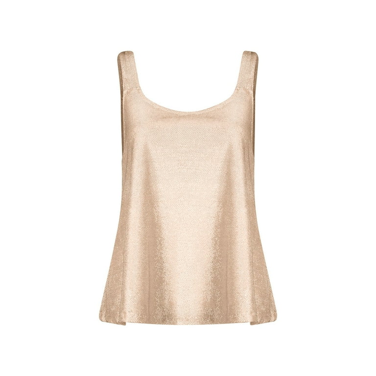gajess ガジェス　Glitter Camisole Biziza Women's Glitter Sequin Tank Tops Sleeveless Sparkly