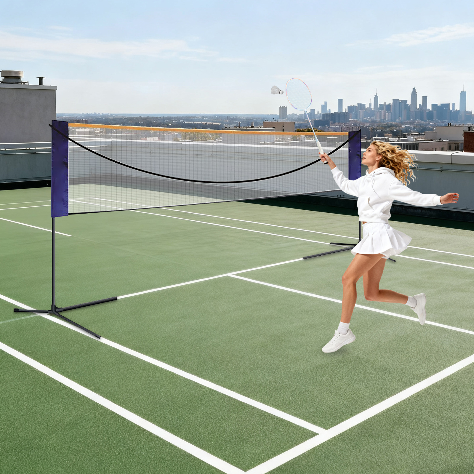 Portable Badminton Net Indoor Outdoor Volleyball Training Court Sports Tool, for Playing Badminton, Modified Volleyball, Tennis