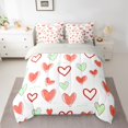thumbnail image 2 of Manfei Love Heart Child Bedding Comforter Set 7pcs, Red Green Cartoon Queen Bedding Sets, Good Time Reversible Queen Sheet Sets, Ultra Soft Home Decor, 2 of 7
