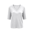 thumbnail image 5 of YDTUYT Half Sleeve T Shirts for Women,Half Sleeve Tops,Quarter Sleeve Tops for Women,Summer V Neck Tops Casual Slim Fit Basic Tee Lightweight Pullover Top Spring Trendy Daily Wear,Elbow Length Tops, 5 of 9