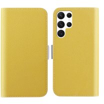Wallet Case for Samsung Galaxy S23 Ultra,Premium PU Leather Full Body Protective Magnetic Flip Holder Kickstand Cover with Card Slots & Cash Pocket For Samsung Galaxy S23 Ultra - 6.8", Yellow