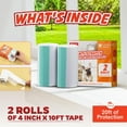 thumbnail image 6 of Panther Armor Couch Protector for Cat Scratching Furniture Clear Gloss 2 Rolls - Each 4 inch x 20 ft, 6 of 9