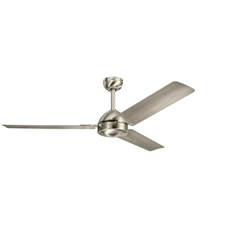 Brushed Steel Halogen Ceiling Light Indoor Ceiling Fans Light With Brushed Stainless Steel Tone Finish Steel Material 56 inch ()