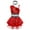 Red, variant on TTAO Kids Girls Disco Hip Hop Jazz Latin Street Dance Outfits Sequins Metallic Vest and Mesh Tutu Skirt Hairband Set Silver 9-10