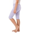 thumbnail image 2 of ZQUUVOU Girls Capri Leggings Stretchy Soft Breathable Cotton Yoga Shorts Elastic Waist High Waist Athletic Gym Sports Dance Light Blue, 2 of 5