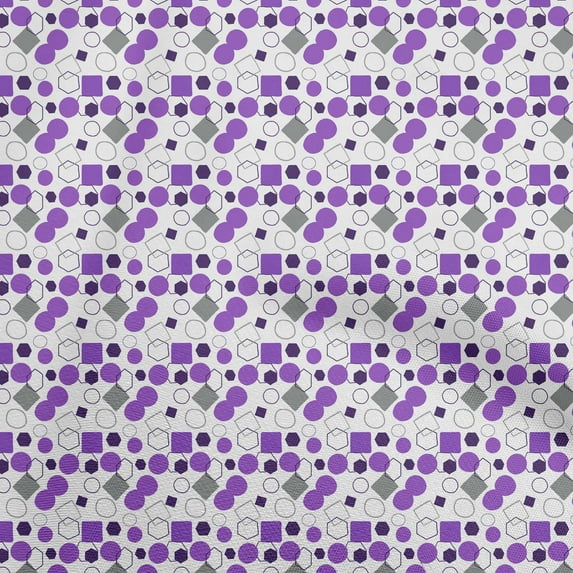 oneOone Polyester Spandex Purple Fabric Geometric Craft Projects Decor Fabric Printed By The Yard 56 Inch Wide