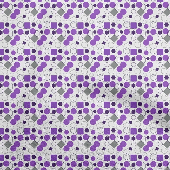 oneOone Polyester Spandex Purple Fabric Geometric Craft Projects Decor Fabric Printed By The Yard 56 Inch Wide