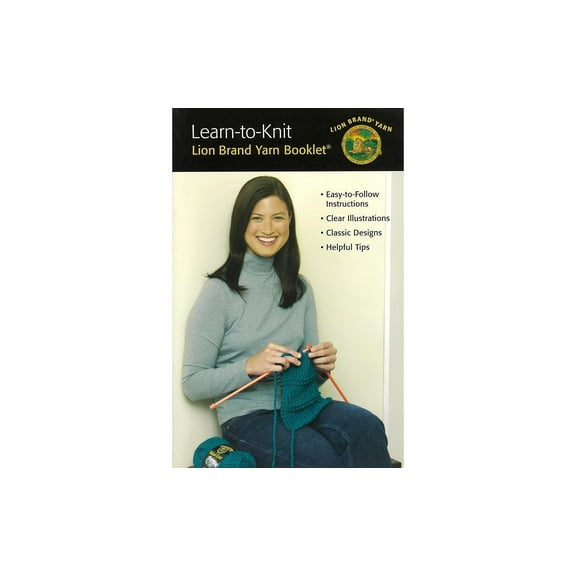 Leisure Arts Learn To Knit Lion Brand Yarn Knitting Book