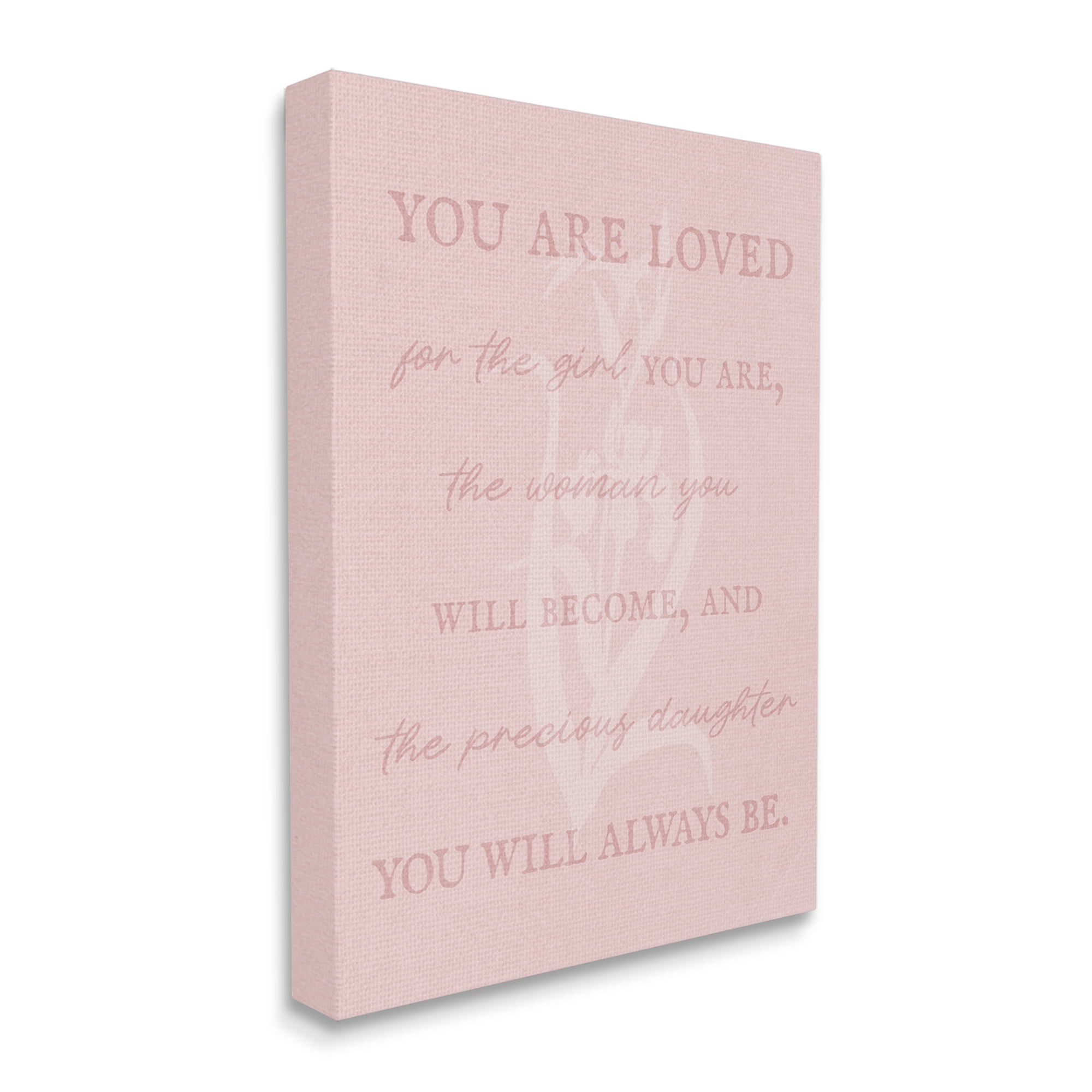 Stupell Industries Daughter You Are Loved Inspirational Painting Gallery Wrapped Canvas Art Print Wall Art, 30 x 40